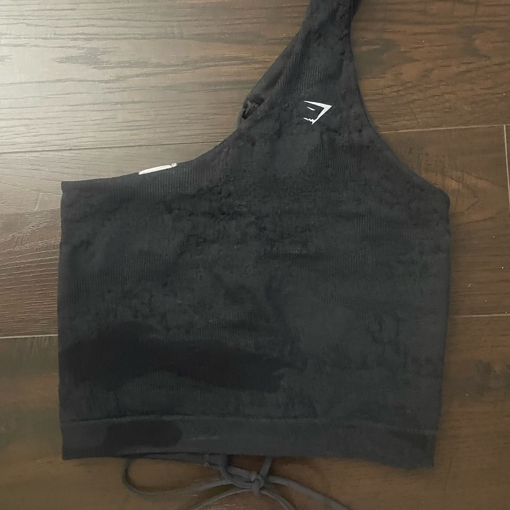 Black One-Shoulder Crop Top